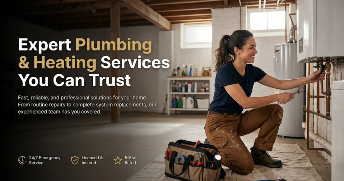 Heating technician inspecting and servicing a residential boiler system in Bedford Park, Bronx